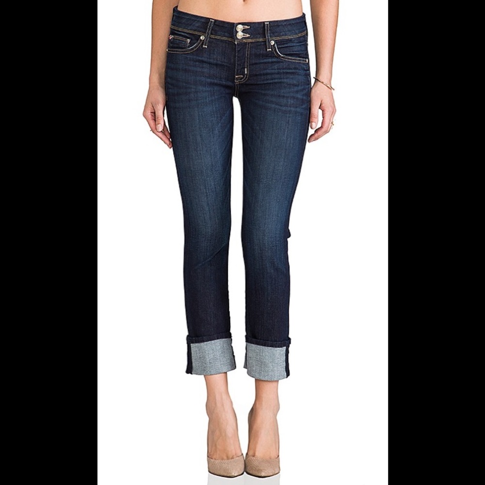 Hudson Ginny Crop Straight Jeans w/Cuff